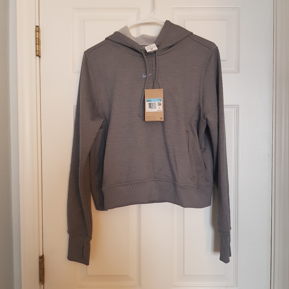 Nike Cropped Grey Hoodie Medium
